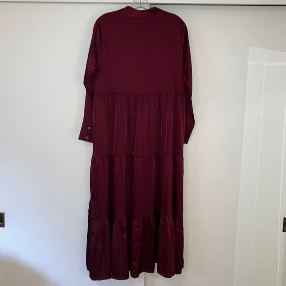 Duffield Lane Myka Midi Dress in Pinot Silky Stretch Satin - Size L - NWT - Picture 4 of 5